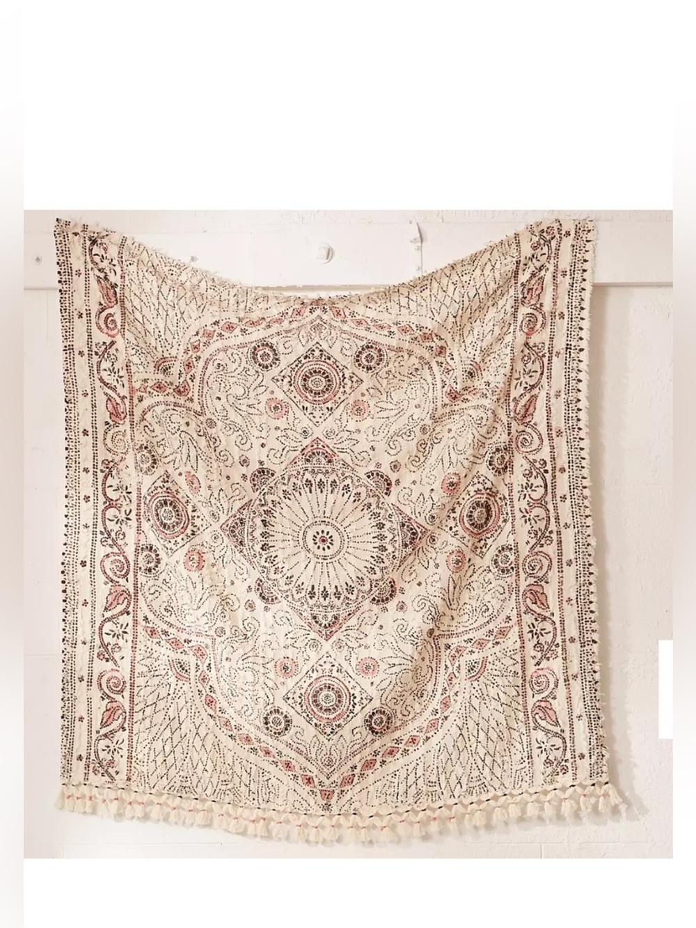 Urban Outfitters Cream Tapestry Throw